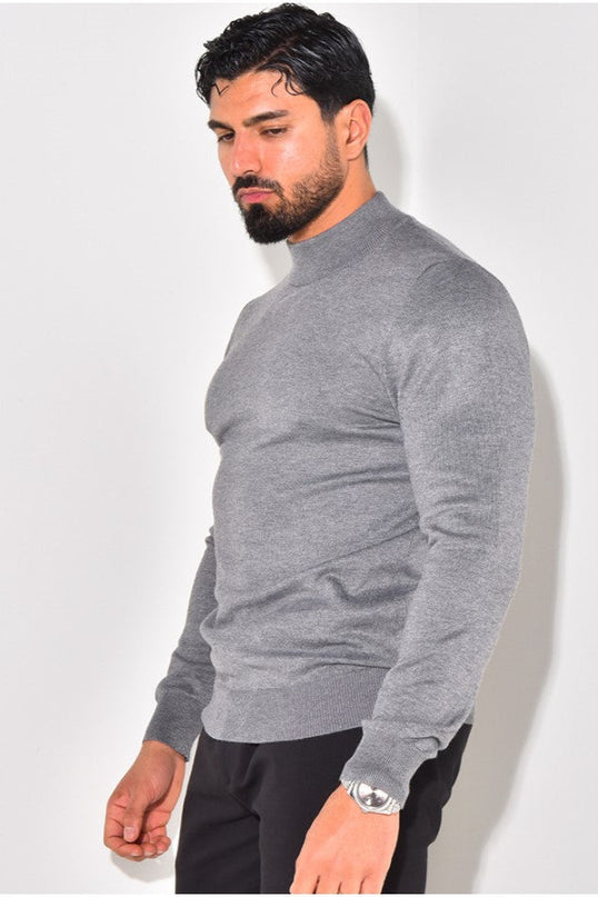 Men's Mock Neck Jumper – Fine Knit Smart Casual Layer