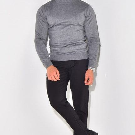 Men's Mock Neck Jumper – Fine Knit Smart Casual Layer