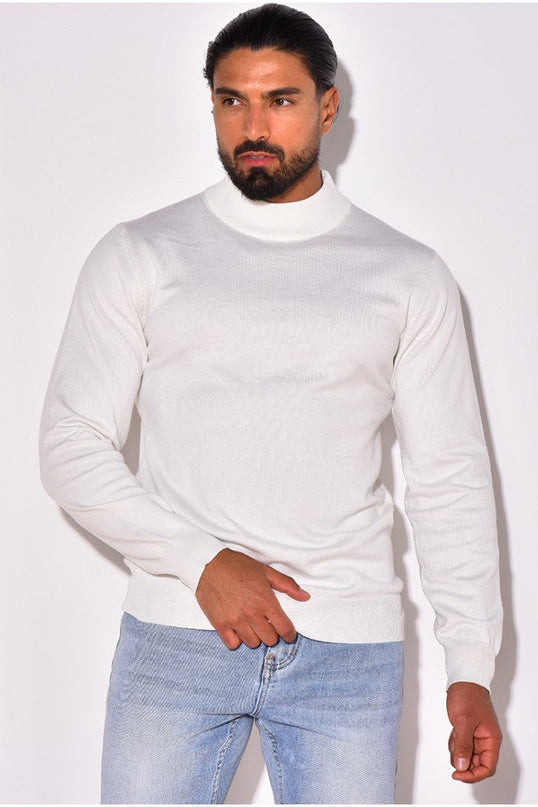 Men's Mock Neck Jumper – Fine Knit Smart Casual Layer