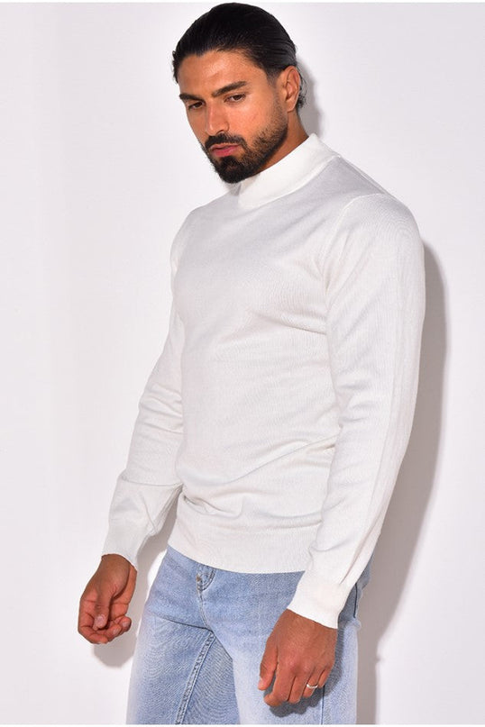 Men's Mock Neck Jumper – Fine Knit Smart Casual Layer