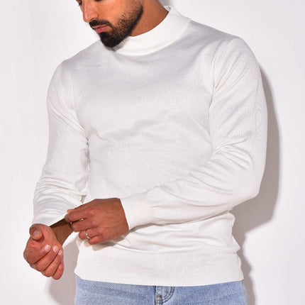 Men's Mock Neck Jumper – Fine Knit Smart Casual Layer