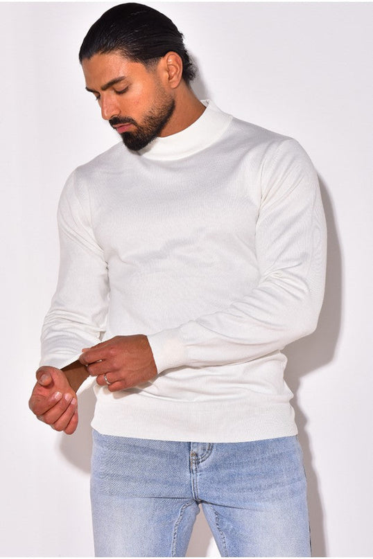 Men's Mock Neck Jumper – Fine Knit Smart Casual Layer
