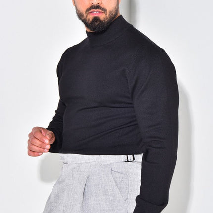 Men's Mock Neck Jumper – Fine Knit Smart Casual Layer
