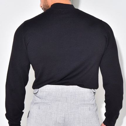 Men's Mock Neck Jumper – Fine Knit Smart Casual Layer