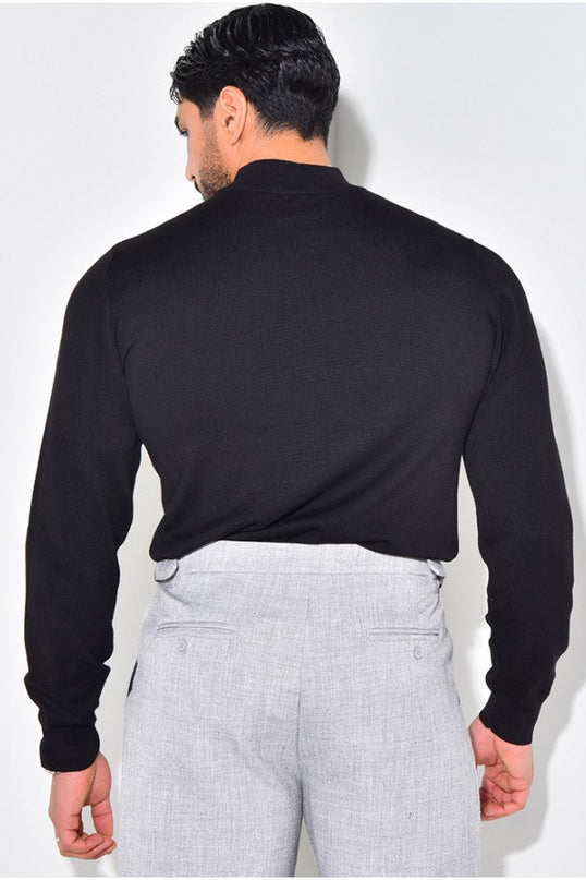 Men's Mock Neck Jumper – Fine Knit Smart Casual Layer