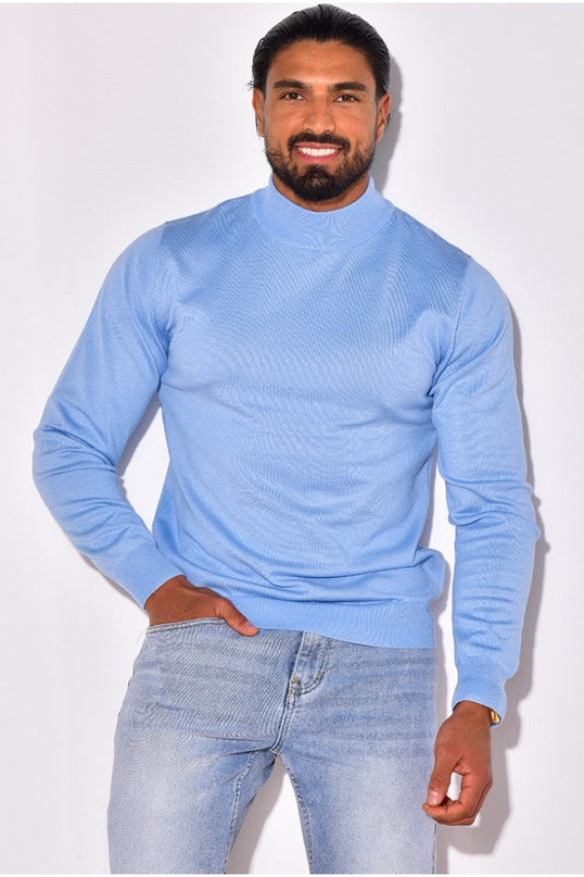 Men's Mock Neck Jumper – Fine Knit Smart Casual Layer