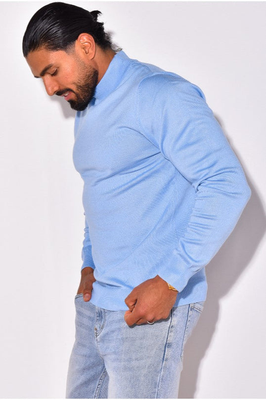 Men's Mock Neck Jumper – Fine Knit Smart Casual Layer