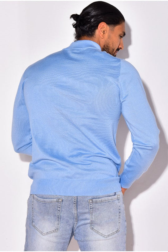 Men's Mock Neck Jumper – Fine Knit Smart Casual Layer