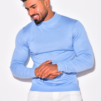 Men's Mock Neck Jumper – Fine Knit Smart Casual Layer