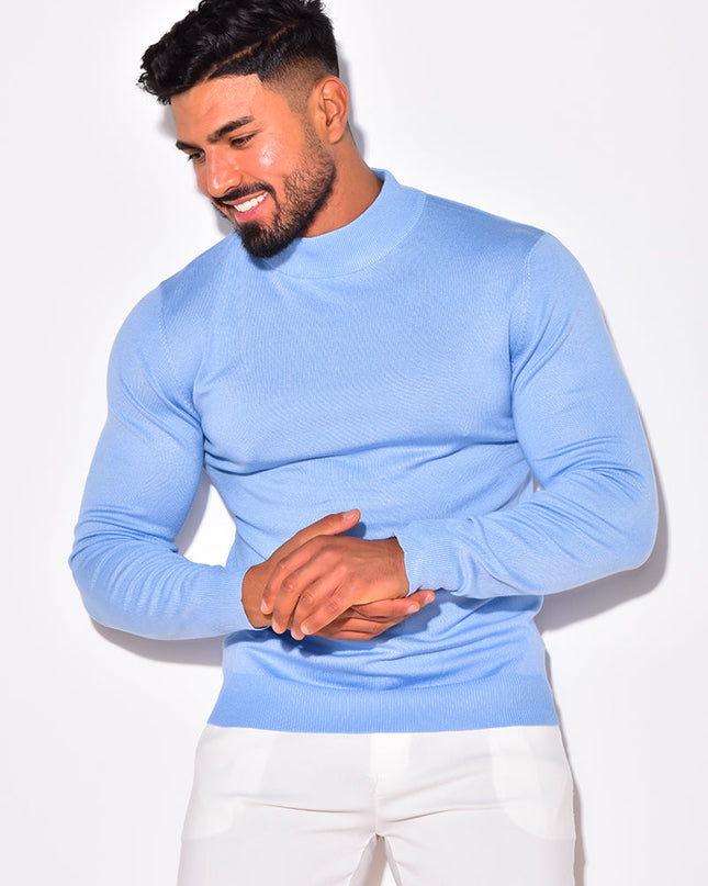 Men's Mock Neck Jumper – Fine Knit Smart Casual Layer