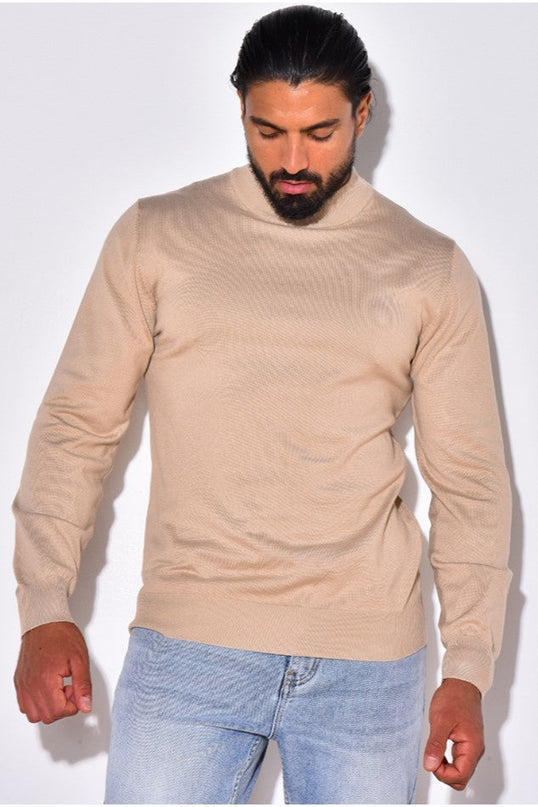 Men's Mock Neck Jumper – Fine Knit Smart Casual Layer