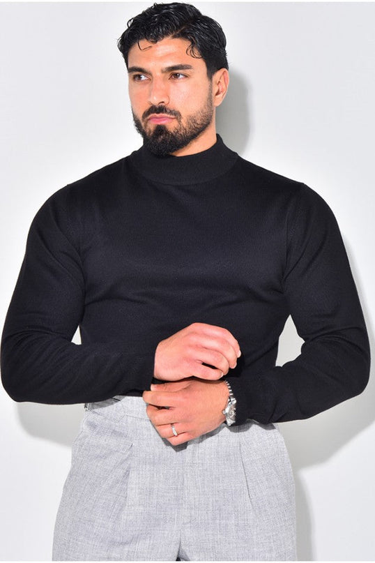Men's Mock Neck Jumper – Fine Knit Smart Casual Layer
