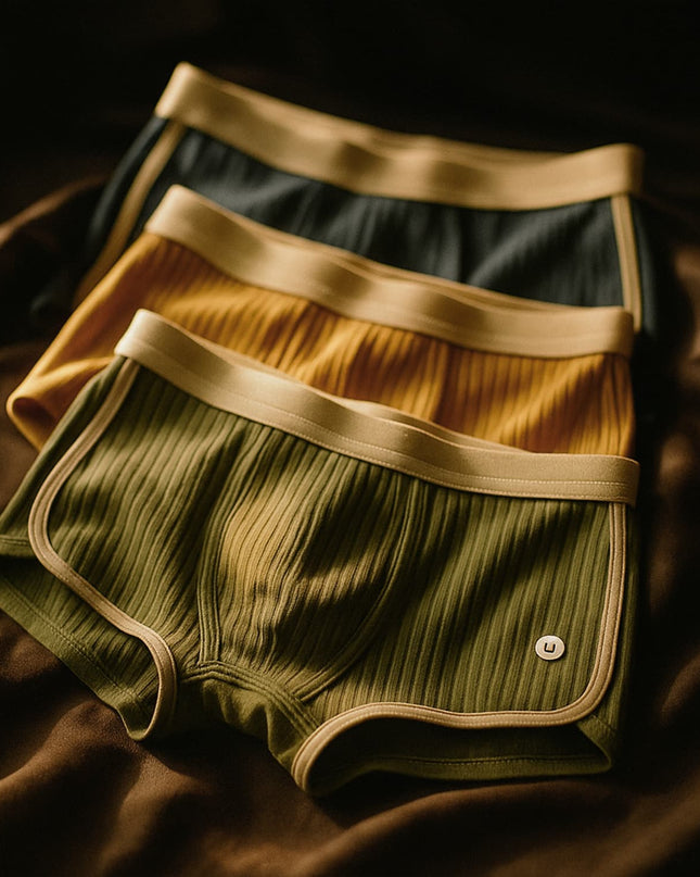 Men's Organic Cotton Boxer Briefs – Ribbed Comfort 3 Pack