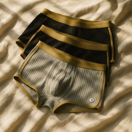 Men's Organic Cotton Boxer Briefs – Ribbed Comfort 3 Pack