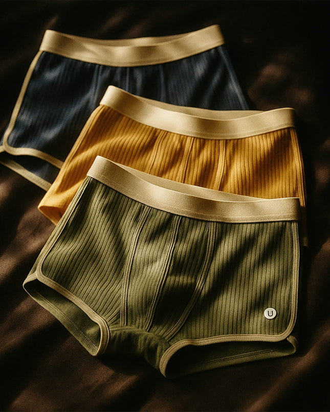 Men's Organic Cotton Boxer Briefs – Ribbed Comfort 3 Pack