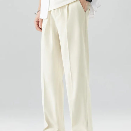 Men's Pleated Wide Leg Trousers – Tailored High-Rise Silhouette