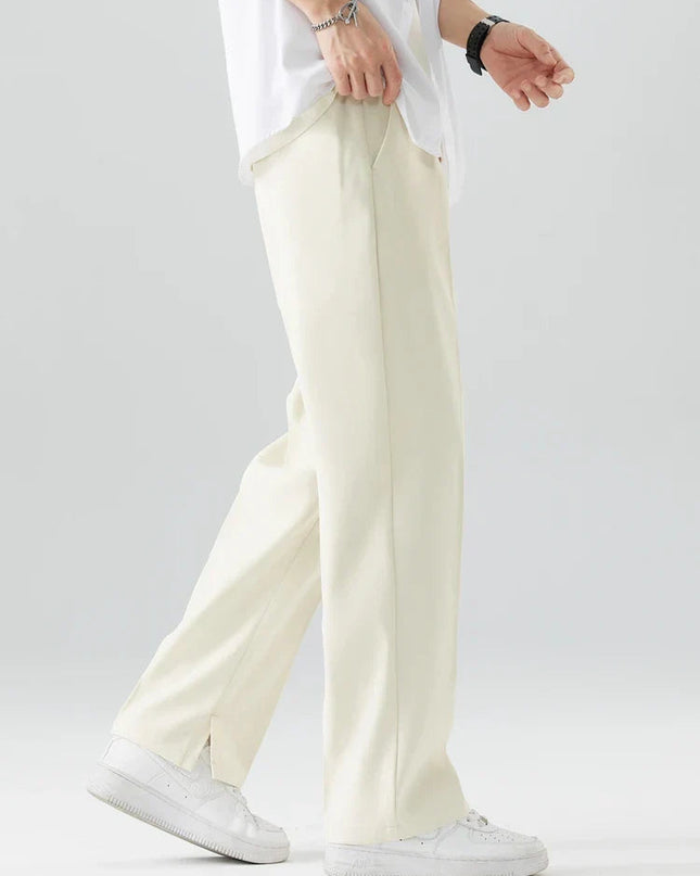 Men's Pleated Wide Leg Trousers – Tailored High-Rise Silhouette
