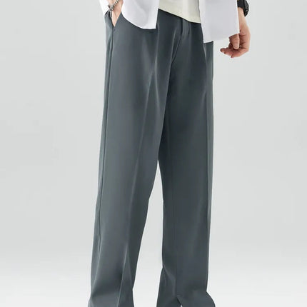 Men's Pleated Wide Leg Trousers – Tailored High-Rise Silhouette