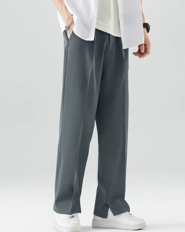 Men's Pleated Wide Leg Trousers – Tailored High-Rise Silhouette