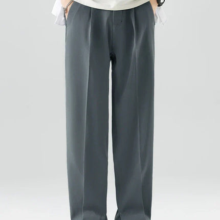 Men's Pleated Wide Leg Trousers – Tailored High-Rise Silhouette