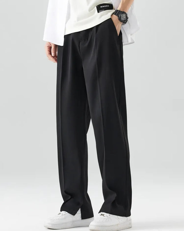 Men's Pleated Wide Leg Trousers – Tailored High-Rise Silhouette
