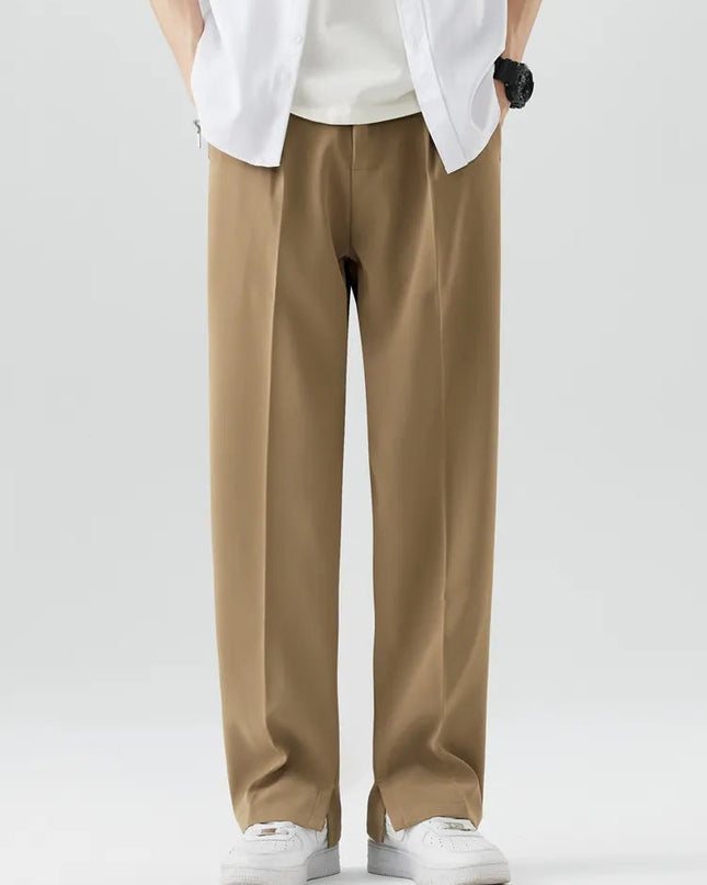 Men's Pleated Wide Leg Trousers – Tailored High-Rise Silhouette