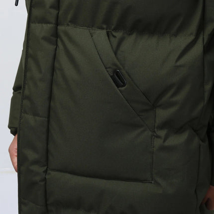 Men's Puffer Coat in Long Cut – Hooded Quilted Winter Layer