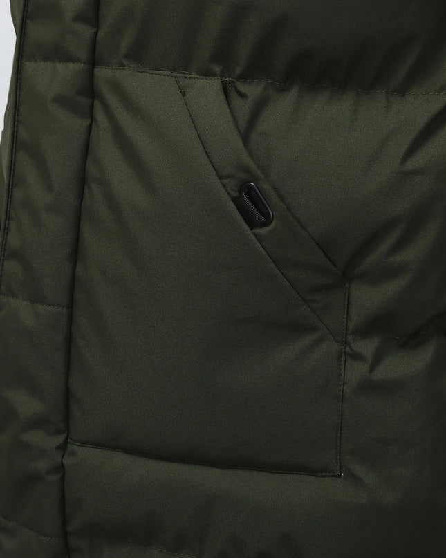 Men's Puffer Coat in Long Cut – Hooded Quilted Winter Layer