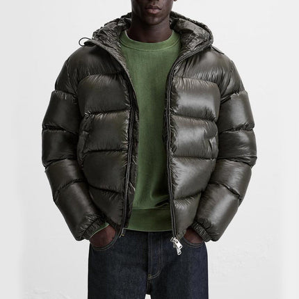 Men's Puffer Jacket in Regular Cut – Hooded Quilted Winter Layer
