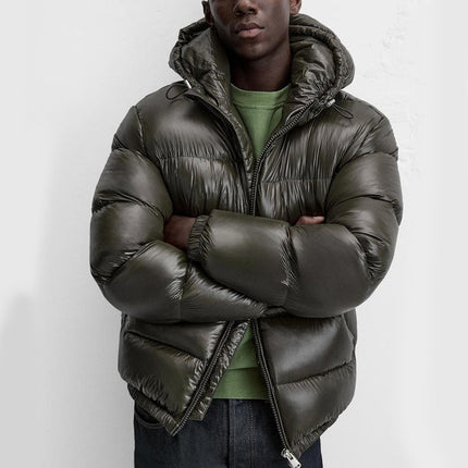 Men's Puffer Jacket in Regular Cut – Hooded Quilted Winter Layer