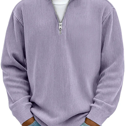 Men's Quarter Zip Rib Knit Jumper for Smart Casual Wear