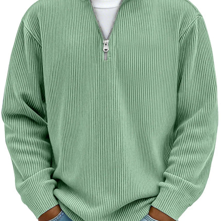 Men's Quarter Zip Rib Knit Jumper for Smart Casual Wear