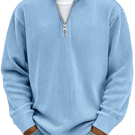 Men's Quarter Zip Rib Knit Jumper for Smart Casual Wear