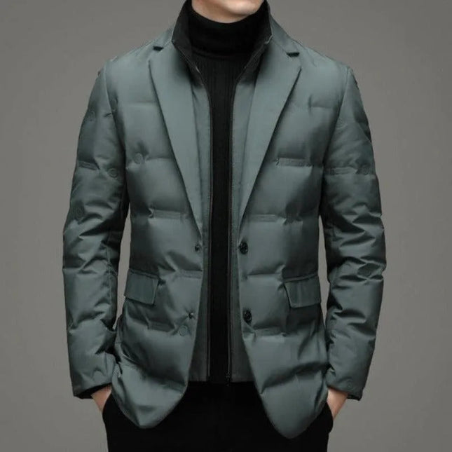 Men's Quilted Blazer Jacket – Smart Insulated Business Layer