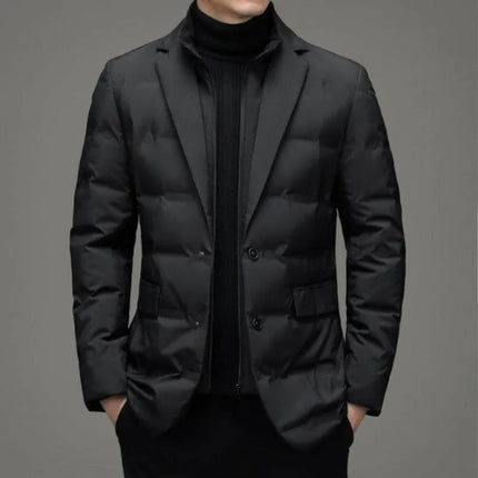 Men's Quilted Blazer Jacket – Smart Insulated Business Layer