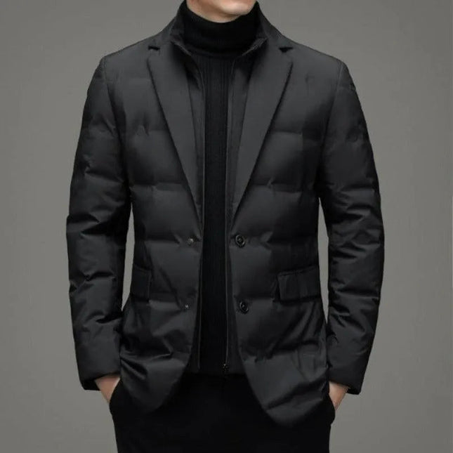 Men's Quilted Blazer Jacket – Smart Insulated Business Layer