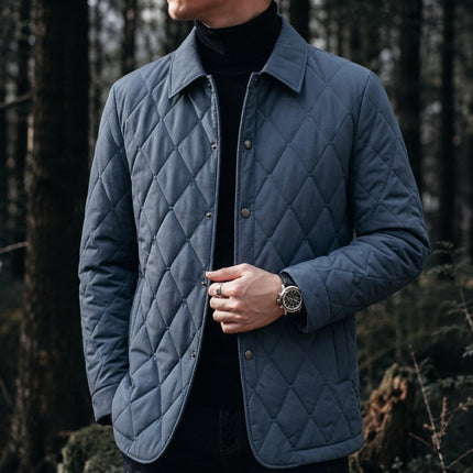 Men's Quilted Jacket – Diamond Stitch Smart Casual Layer
