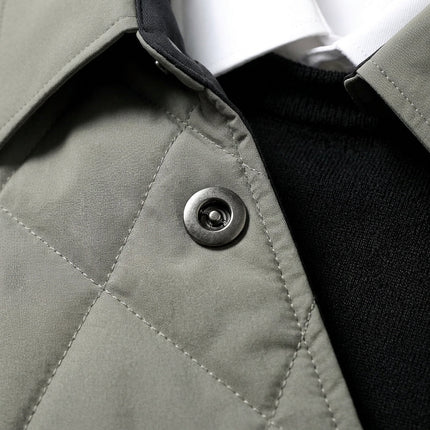 Men's Quilted Jacket – Diamond Stitch Smart Casual Layer