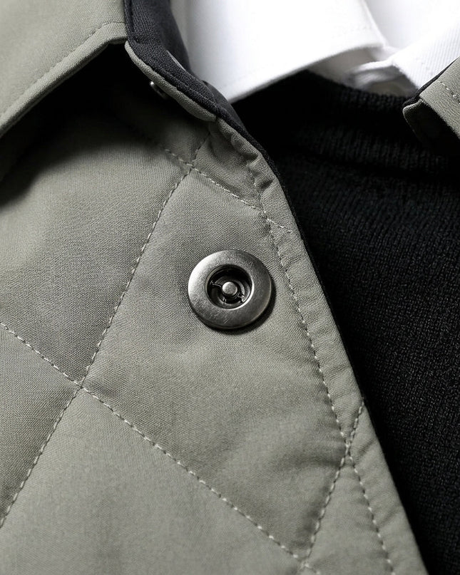Men's Quilted Jacket – Diamond Stitch Smart Casual Layer