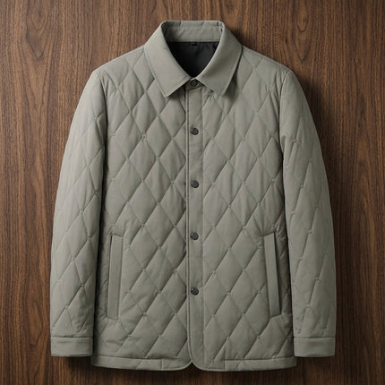 Men's Quilted Jacket – Diamond Stitch Smart Casual Layer