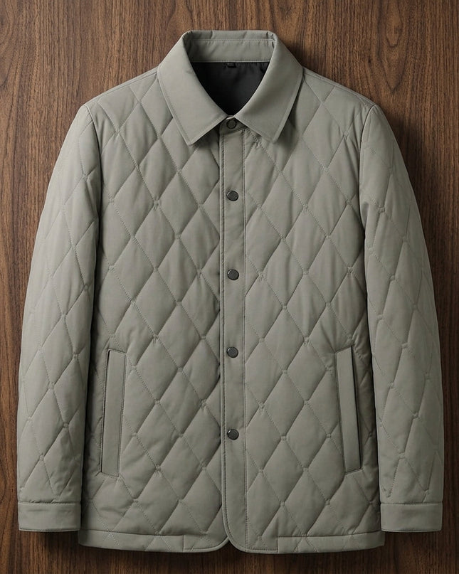 Men's Quilted Jacket – Diamond Stitch Smart Casual Layer