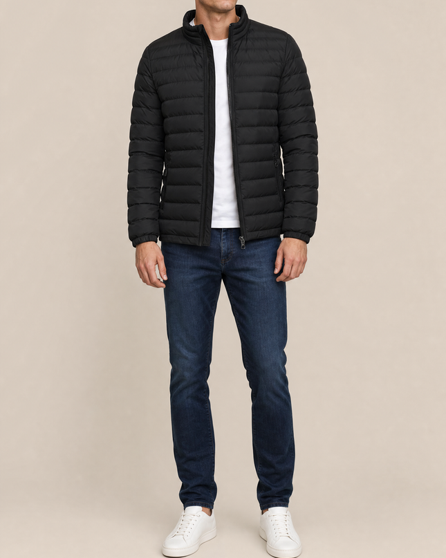 Men's Quilted Jacket – Lightweight Stand Collar Everyday Layer