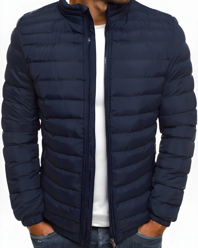 Men's Quilted Jacket – Lightweight Stand Collar Everyday Layer