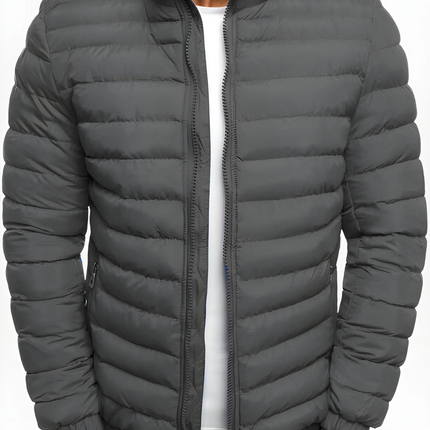 Men's Quilted Jacket – Lightweight Stand Collar Everyday Layer