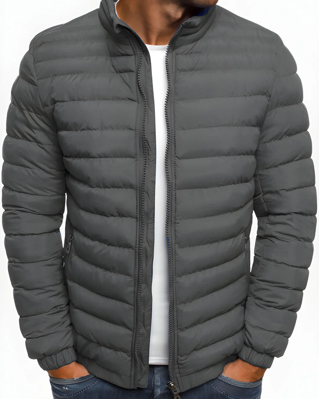 Men's Quilted Jacket – Lightweight Stand Collar Everyday Layer