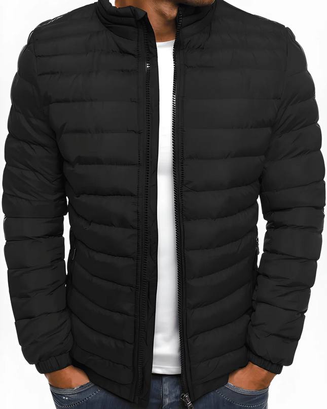Men's Quilted Jacket – Lightweight Stand Collar Everyday Layer