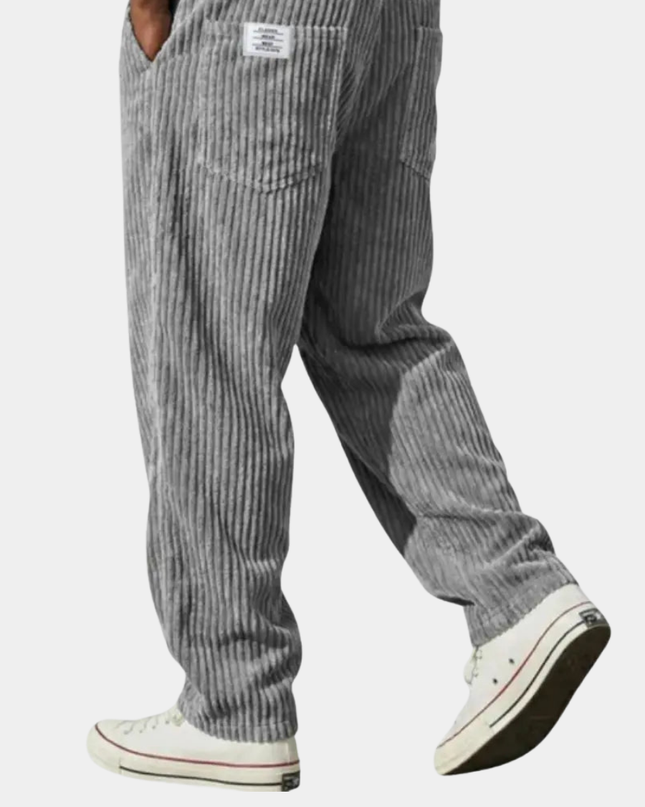 Men's Relaxed Fit Corduroy Trousers – Wide Wale Casual Style