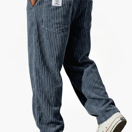 Men's Relaxed Fit Corduroy Trousers – Wide Wale Casual Style