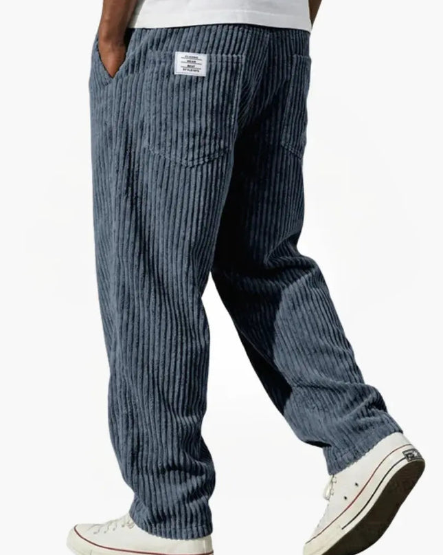 Men's Relaxed Fit Corduroy Trousers – Wide Wale Casual Style