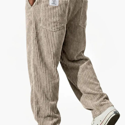 Men's Relaxed Fit Corduroy Trousers – Wide Wale Casual Style